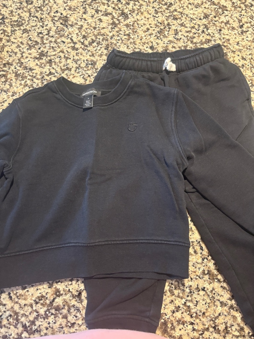 Nordstrom Kids Black Sweatshirt & Joggers Set